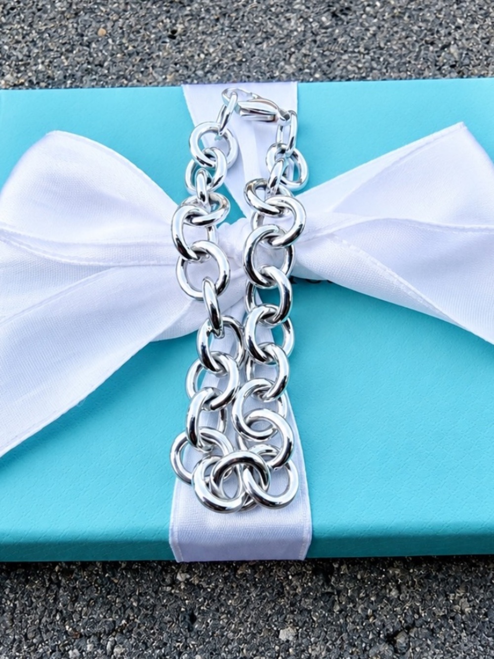 Tiffany & Co Rolo Link Bracelet for Charms Pendants, Silver, 7.5 inch